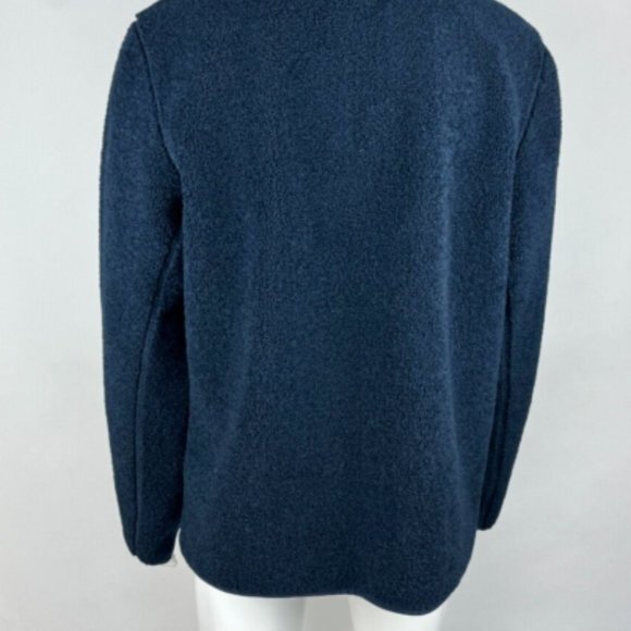 Brooks Brothers Sherpa Fleece Jacket Mens XL EUC Pocket Long Sleeve FullZip Navy - Picture 14 of 14